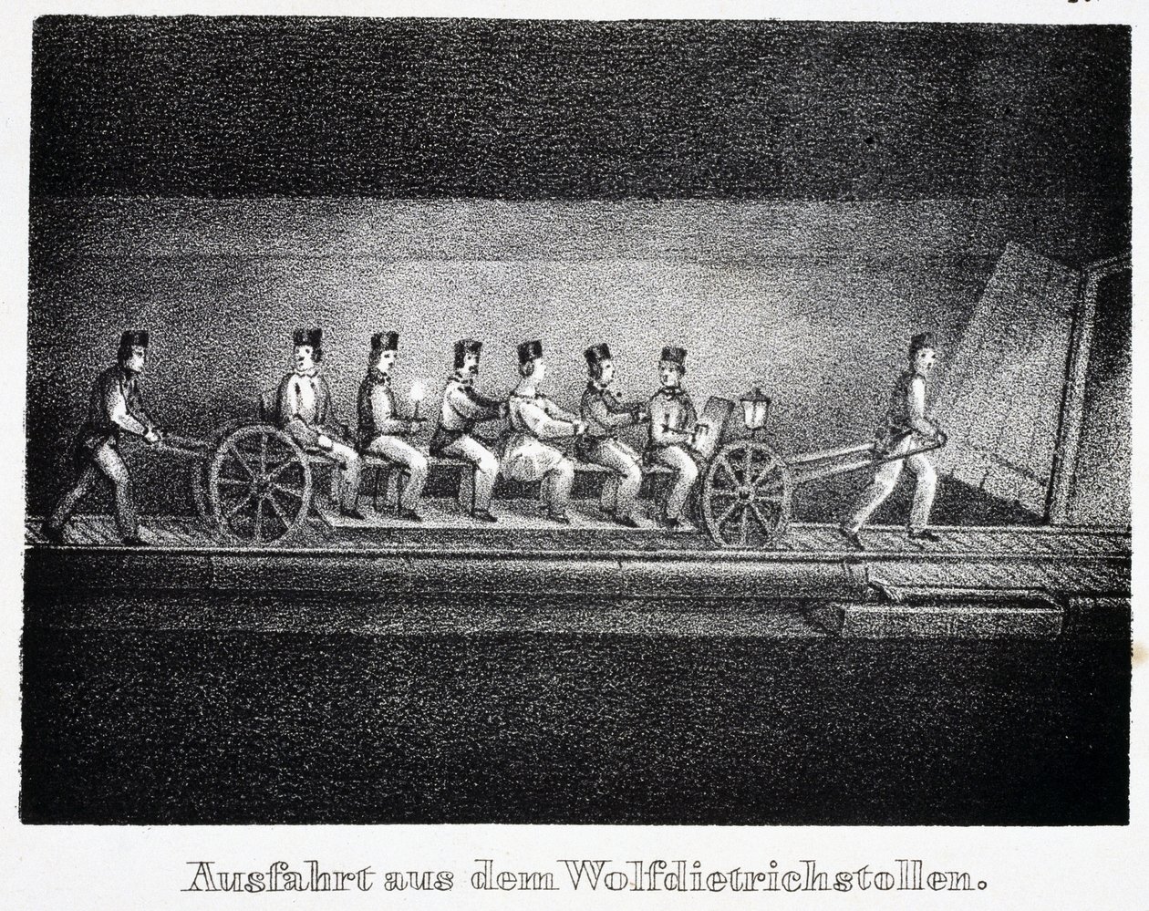 Mine de sel: transport dans le tunnel Wolfdietrich, à Durrnberg, Autriche - Unbekannt