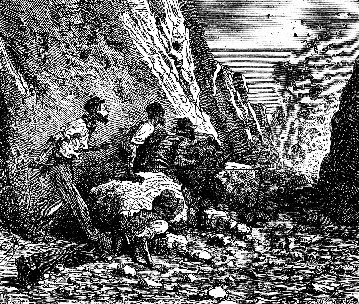 Mineurs en train de dynamiter, 1879 - Unbekannt