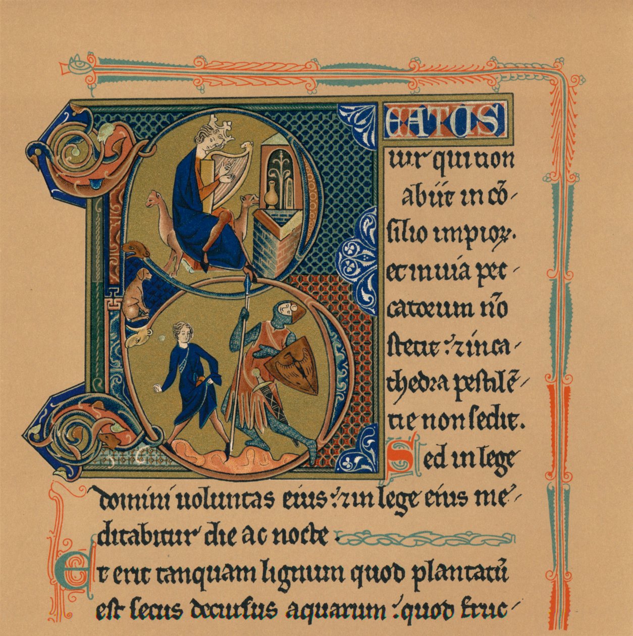 Initiale miniature et partie d