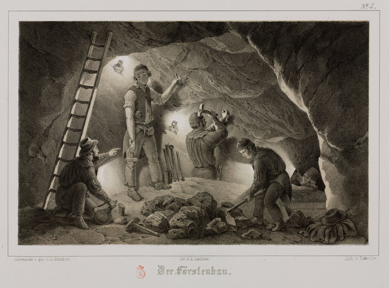 Mines, Minerais métalliques, Mineurs, Allemagne, vers 1851 - Unbekannt
