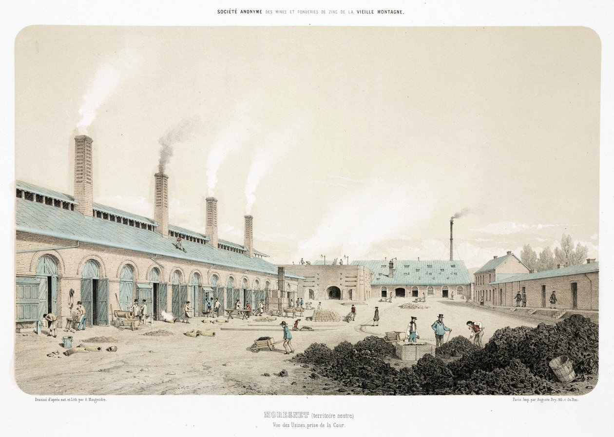 Mines, minerais métalliques, fonderie de zinc, Moresnet neutre - Unbekannt