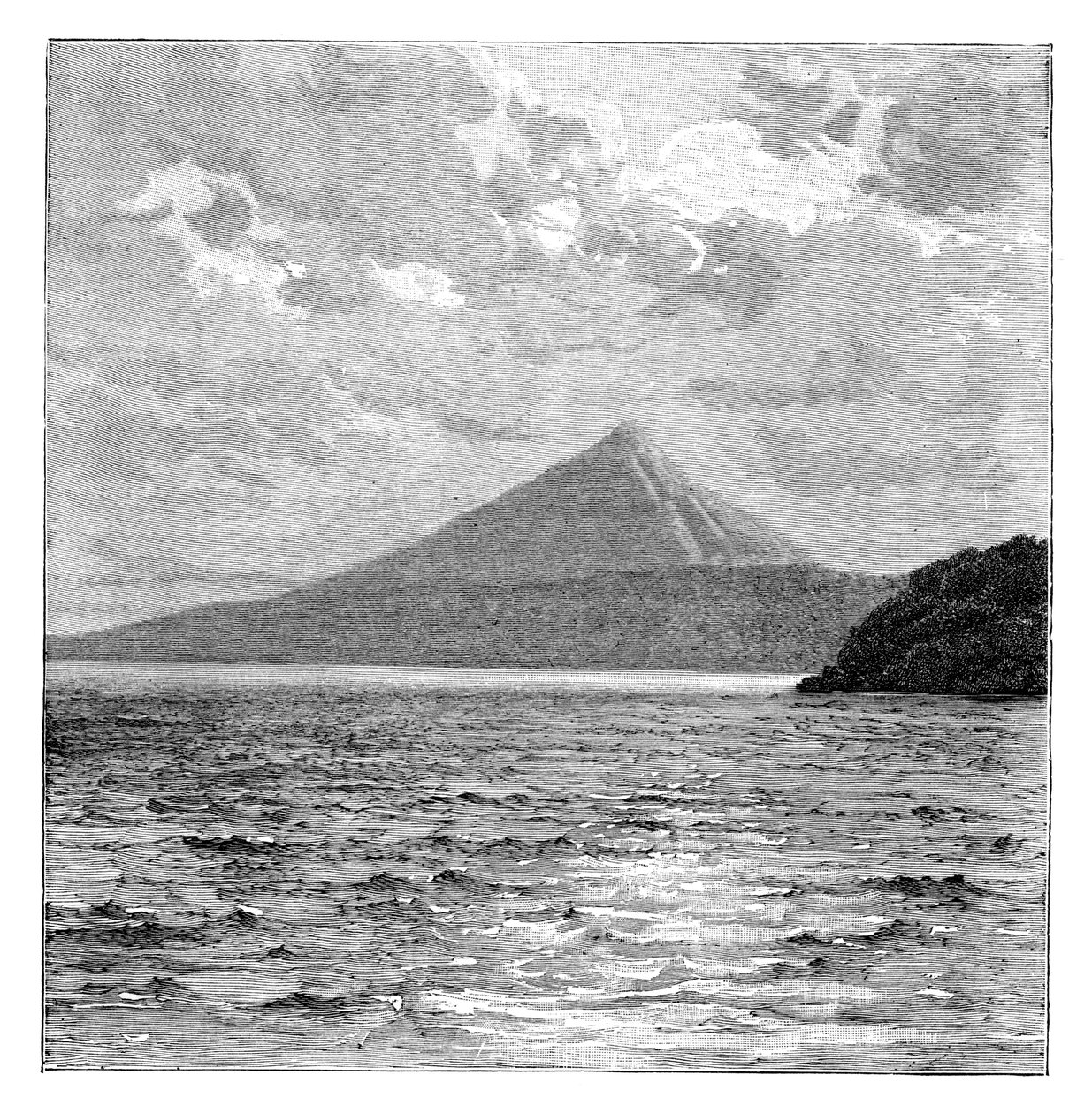 Volcan Mombacho et les rives du lac Nicaragua, vers 1890 - Unbekannt