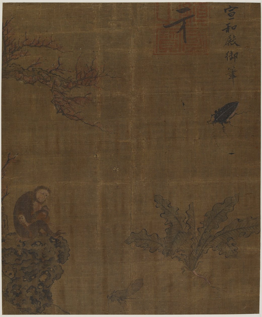 Singes, insectes et chou, possiblement dynastie Ming, 1368-1644 - Unbekannt