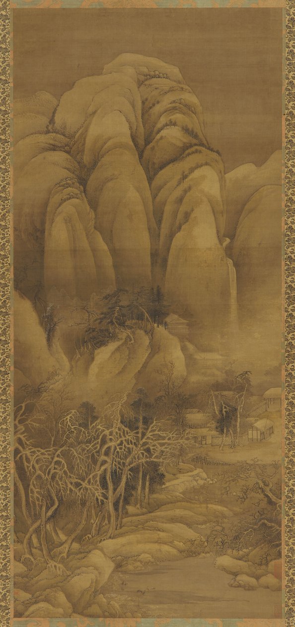 Hameau de montagne après la neige, dynastie Ming ou Qing, 17e siècle - Unbekannt