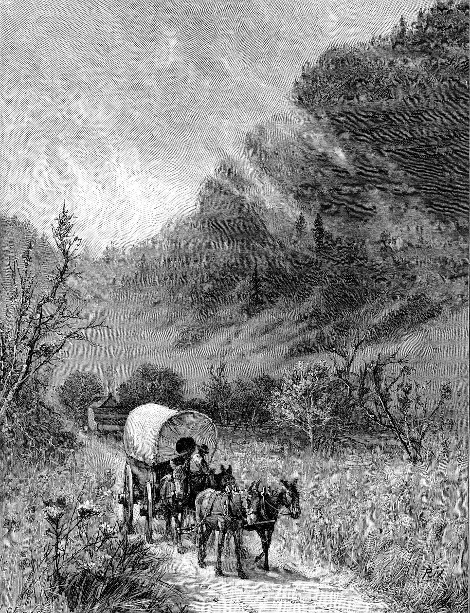 Chariot à mules passant par le Cumberland Gap, Kentucky - Unbekannt