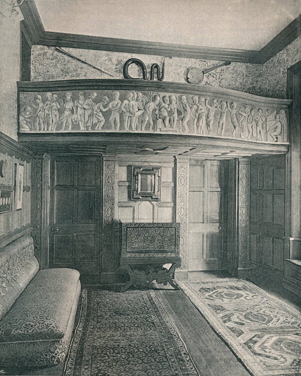 Galerie de musique avec sculpture, vers 1893 - Unbekannt