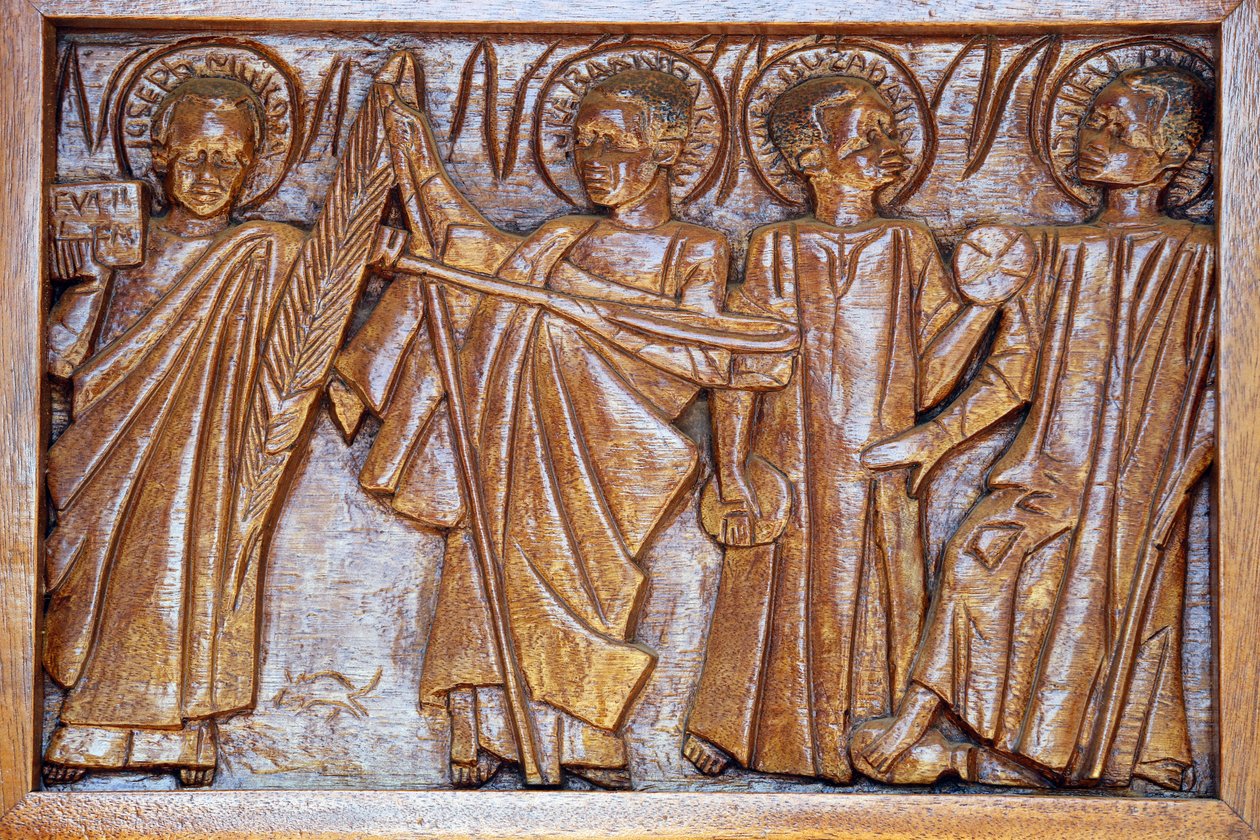 Sanctuaire des martyrs catholiques de Namugongo, Kampala. Relief de porte d