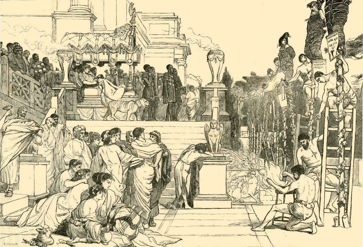 Les torches de Néron - Brûlage des chrétiens à Rome, 1890 - Unbekannt