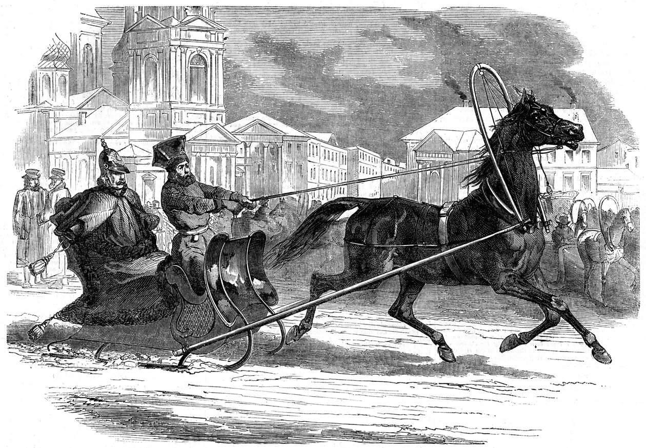 Nicolas Ier 1796-1855, empereur de Russie, dans sa droshky, Saint-Pétersbourg, 1853 - Unbekannt