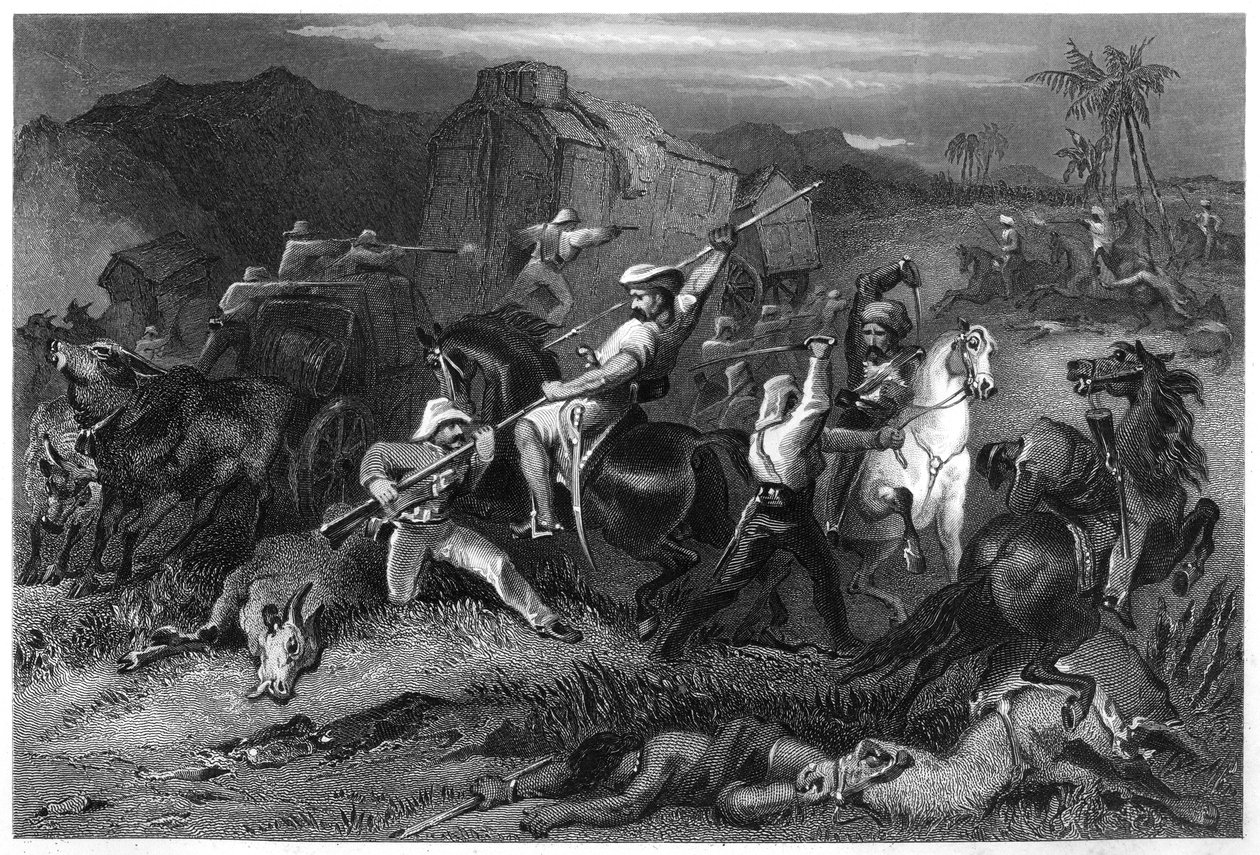 Sortie nocturne et attaque sur les chariots de bagages, 1857, vers 1860 - Unbekannt