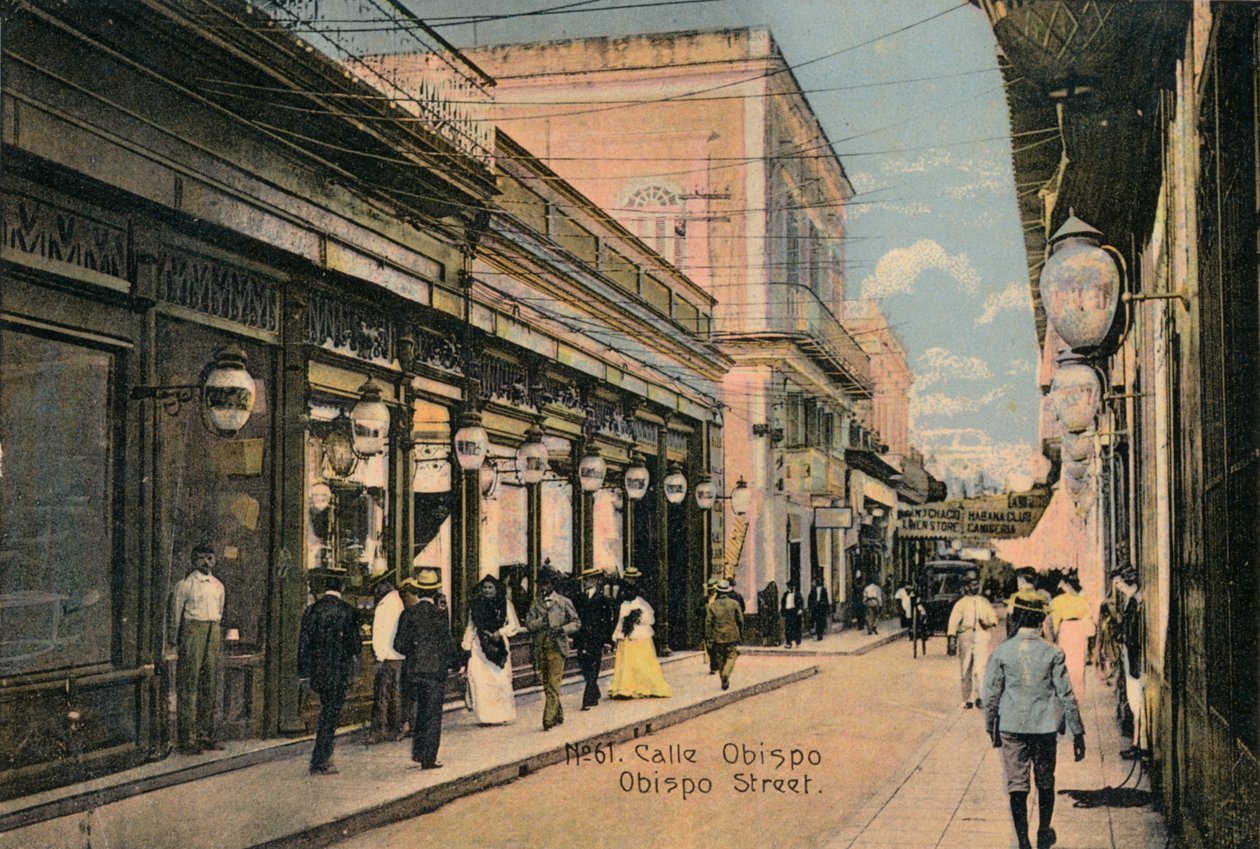 No. 61. Calle Obispo. Rue Obispo, La Havane, Cuba, vers 1910 - Unbekannt