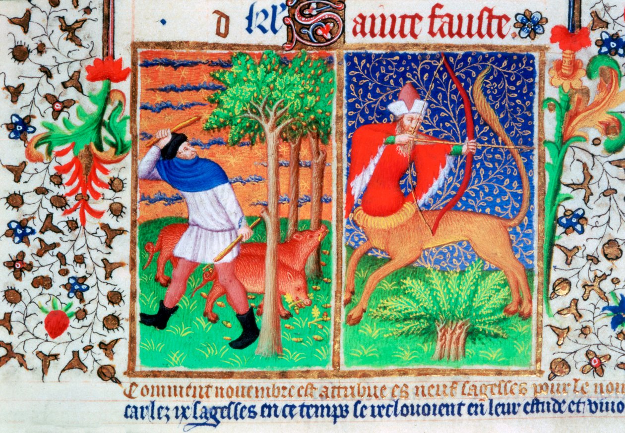 Novembre : nourrir les cochons, et Sagittaire - Unbekannt