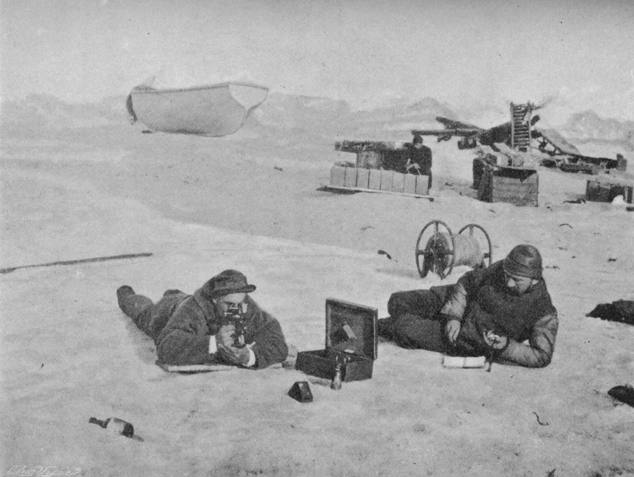 Observation avec sextant et horizon artificiel. Juillet 1895, 1897 - Unbekannt