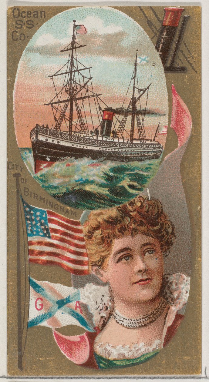 Compagnie de vapeur océanique, de la série Ocean and River Steamers N83 pour la marque Duke, 1887 - Unbekannt