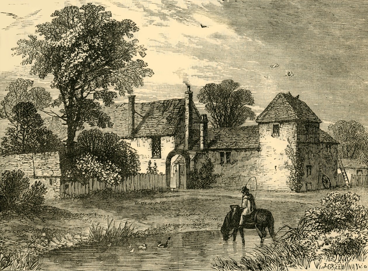 Old Chalk Farm en 1730, vers 1876 | Unbekannt | Estampe d'art