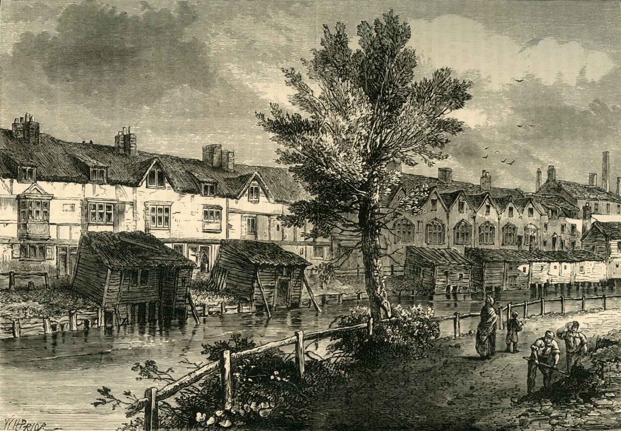 Vieilles maisons dans London Street, Dockhead, vers 1810, vers 1878 - Unbekannt