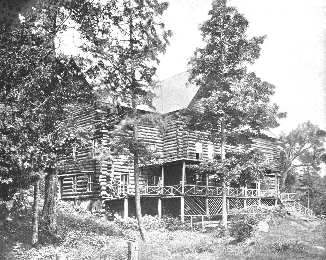 Vieille cabane en rondins, Lake Placid, Adirondacks, État de New York, USA, vers 1900 - Unbekannt