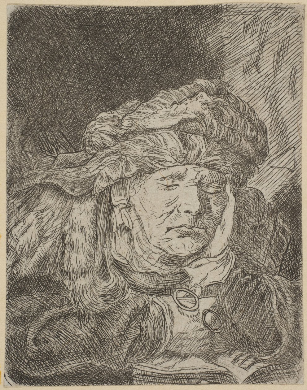 Vieille femme dormant copie.s.d. - Unbekannt