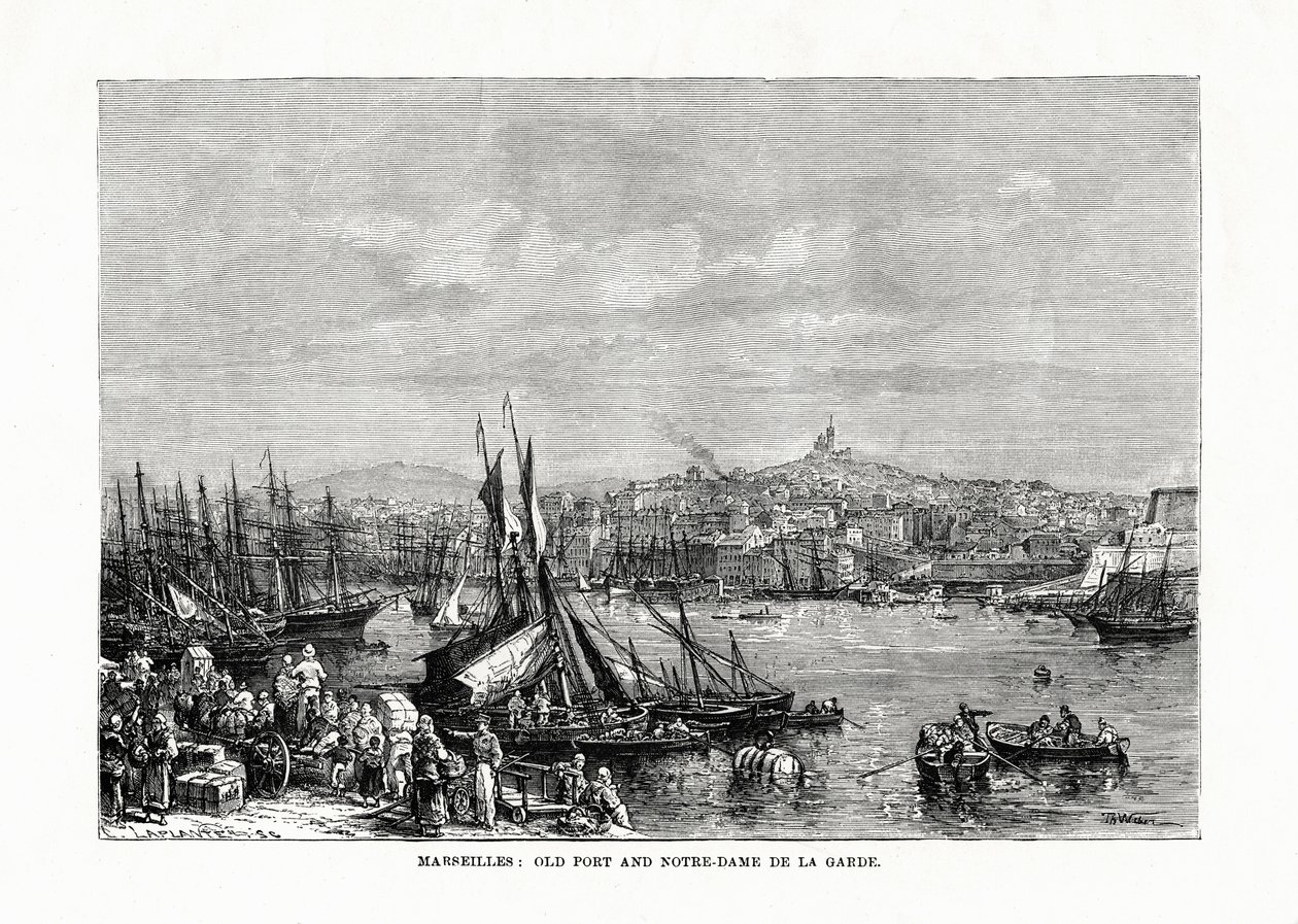 Vieux port et Notre-Dame de la Garde, Marseille, France, 1879 - Unbekannt