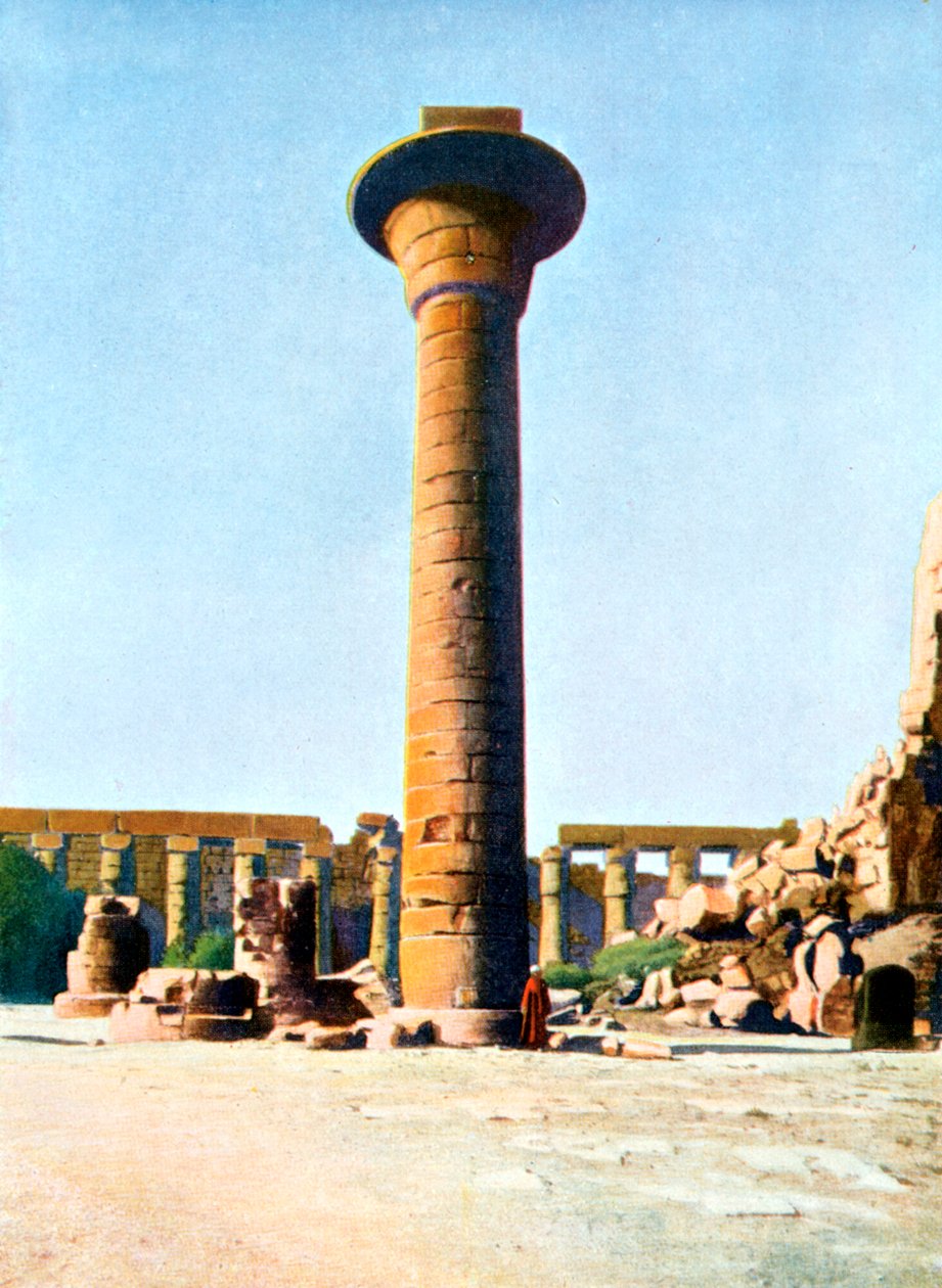 Une des colonnes du roi Taharqa, Karnak, Égypte, 20e siècle - Unbekannt