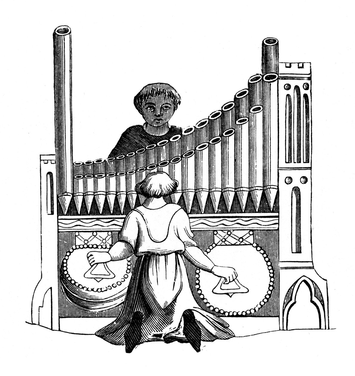 Orgue avec un seul clavier, 14ème siècle, 1870 - Unbekannt