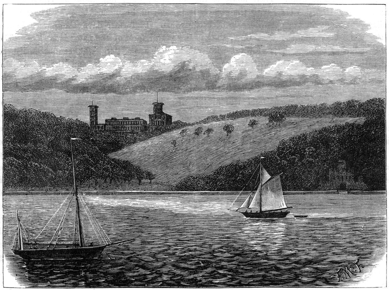 Osborne House, île de Wight, vue depuis la mer, fin du 19e siècle - Unbekannt