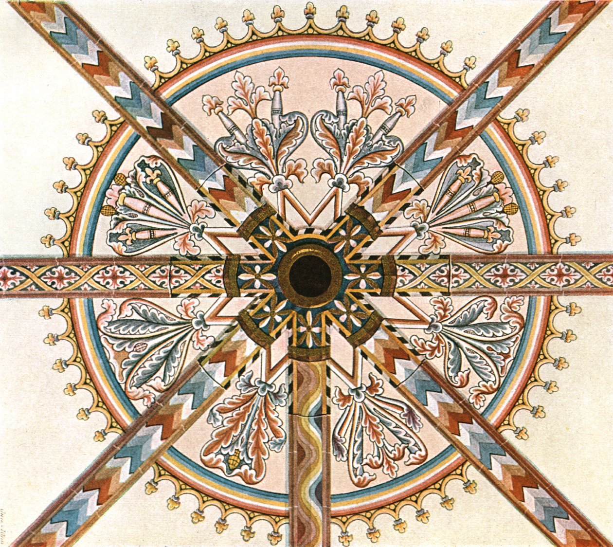 Décoration peinte dans la Cathédrale, Limburg an der Lahn, Allemagne, 1928 - Unbekannt