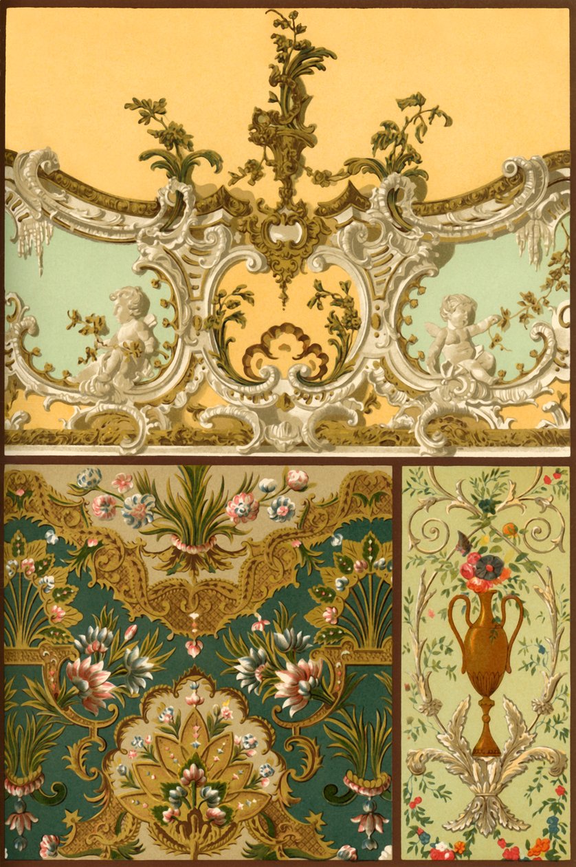 Peinture, tapisserie en cuir, ornements en stuc, France et Allemagne, XVIIe et XVIIIe siècles, 1898 - Unbekannt