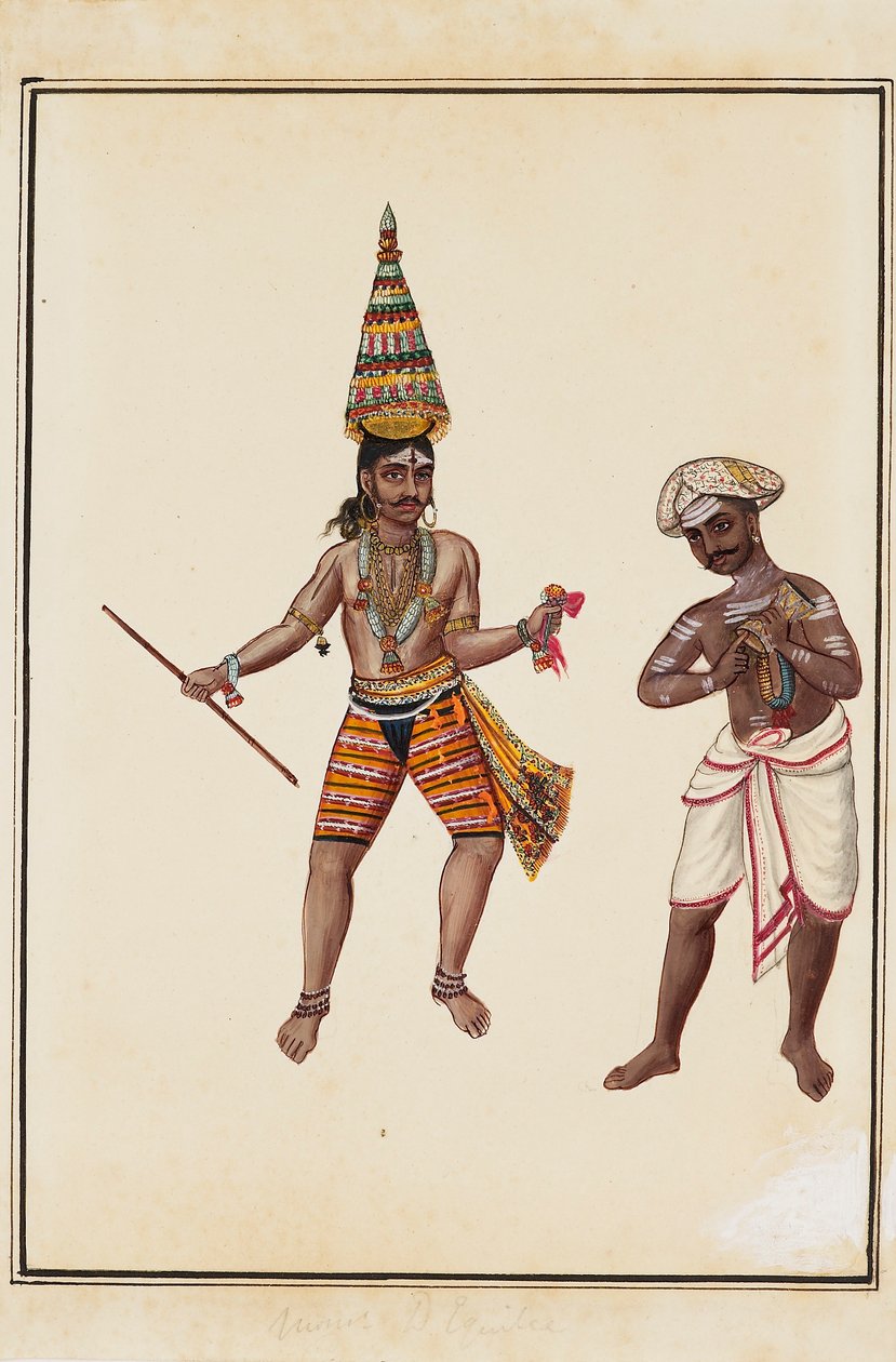 Paire de danseurs de temple masculins, 1820-1825 - Unbekannt