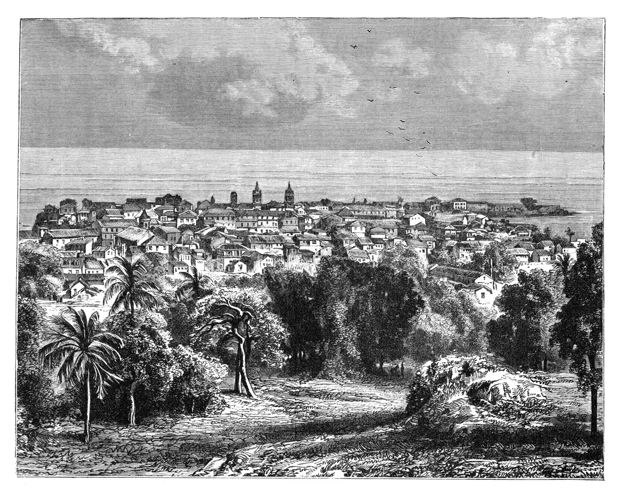 Panama City depuis le mont Ancon, vers 1890 - Unbekannt