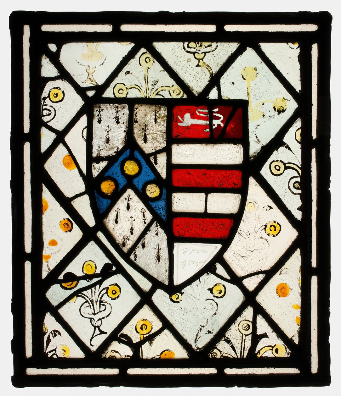 Panneau avec bouclier héraldique de Johnson, britannique, vers 1500 - Unbekannt
