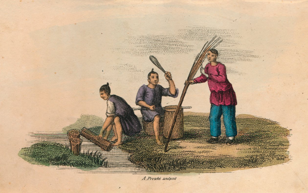 Fabrication de papier en Chine, AD 105, c1850 - Unbekannt