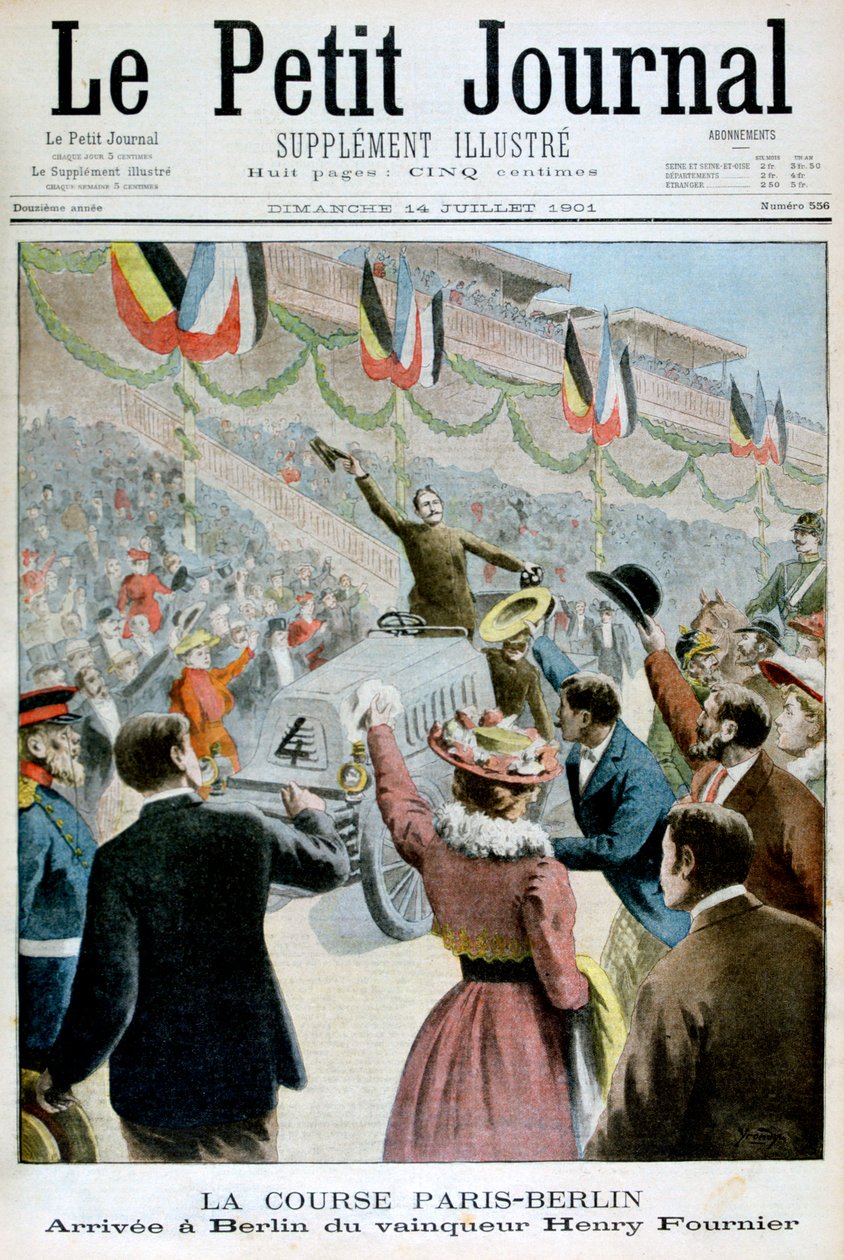 Course Paris-Berlin, Arrivée du vainqueur Henry Fournier, 1901 - Unbekannt