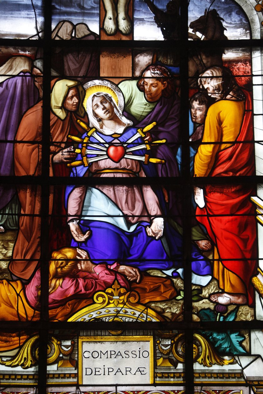 Paris, France Église Saint-Laurent vitrail : Les sept douleurs de Marie, Paris, France - Unbekannt