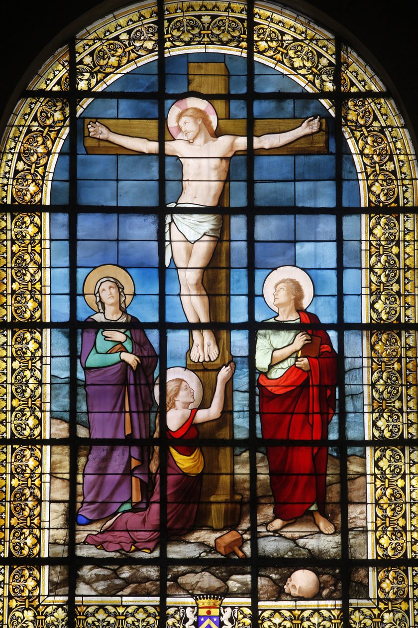 Paris, France Église Saint-Roch vitrail : Christ en croix, Paris, France - Unbekannt
