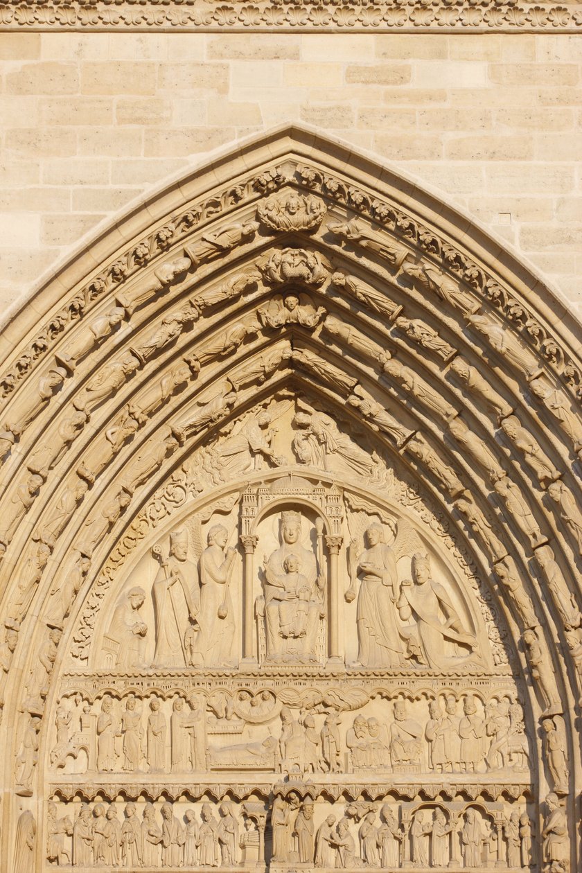 Cathédrale Notre-Dame de Paris aile ouest : porte Sainte-Anne, Paris, France - Unbekannt