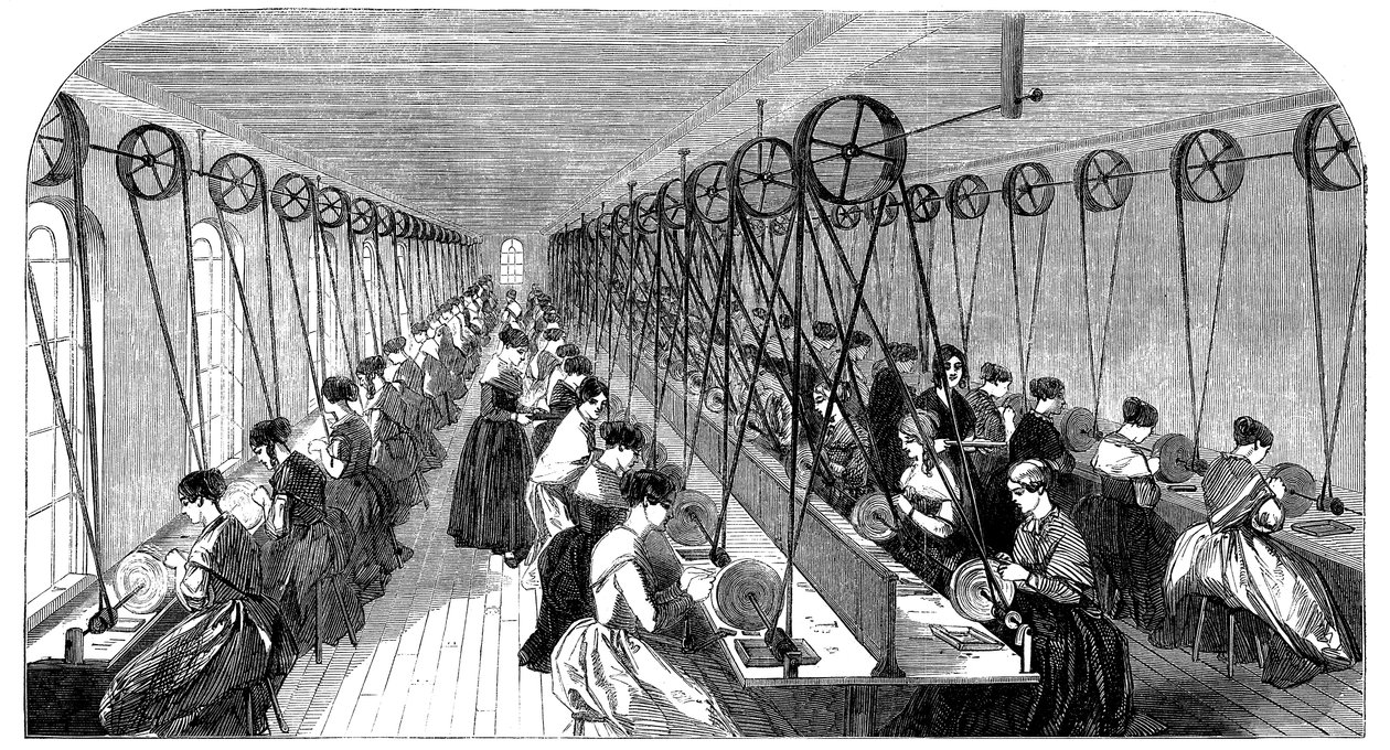 Salle de broyage des plumes, usine Hanks, Wells & Co, Birmingham, West Midlands - Unbekannt
