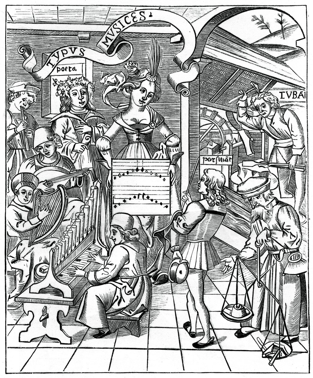 Allégorie de la musique, avec les auxiliaires, le poète et les musiciens, 1508, 1870 - Unbekannt
