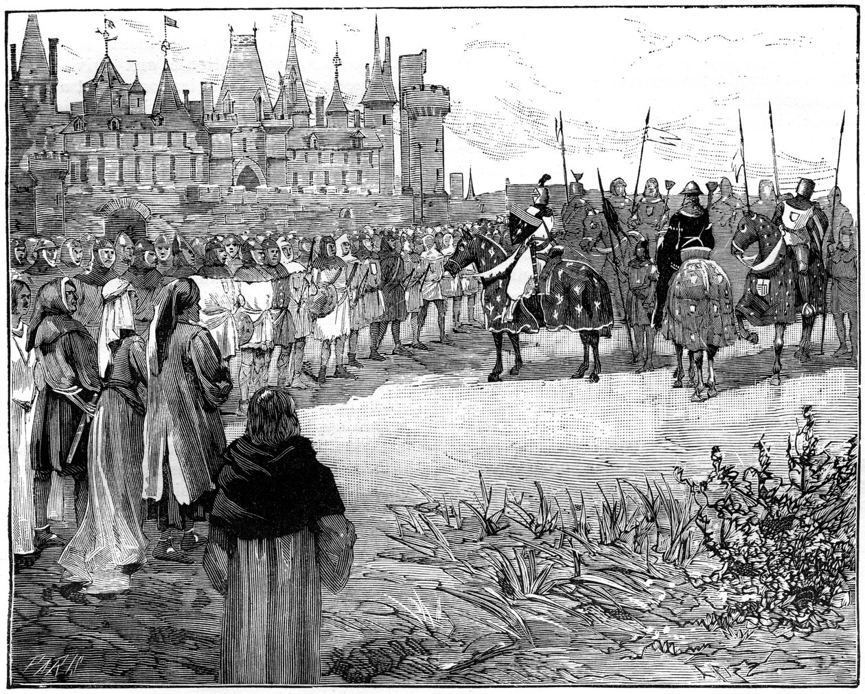Philippe le Bel passant en revue cinq mille Parisiens prêts à porter les armes, vers 1285-1314 1882-1884 - Unbekannt