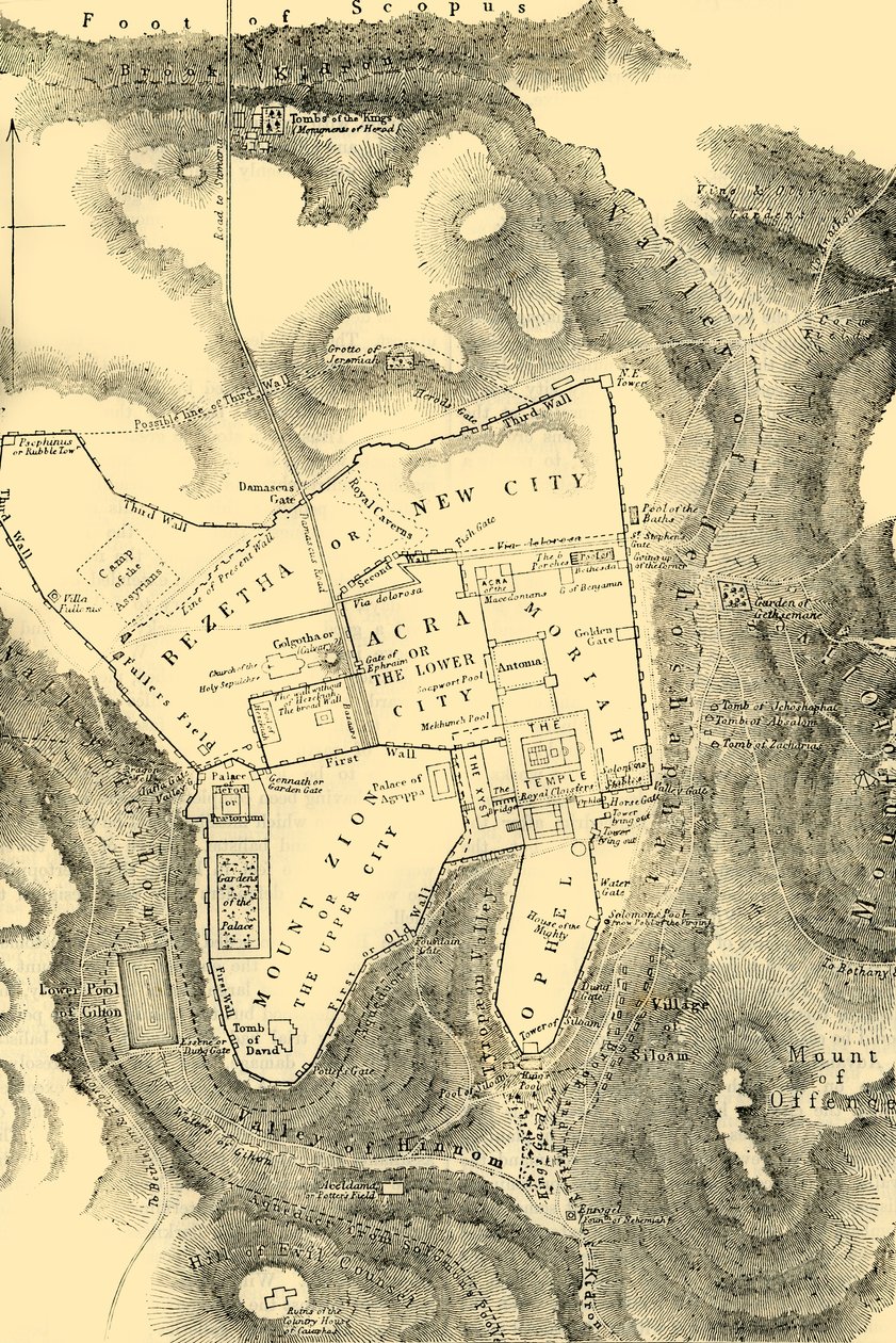 Plan de Jérusalem au premier siècle chrétien, 1890 - Unbekannt