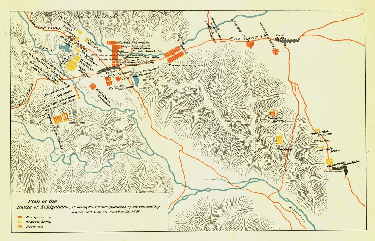 Plan de la bataille de Sekigahara, 21 octobre 1600, 1903 - Unbekannt