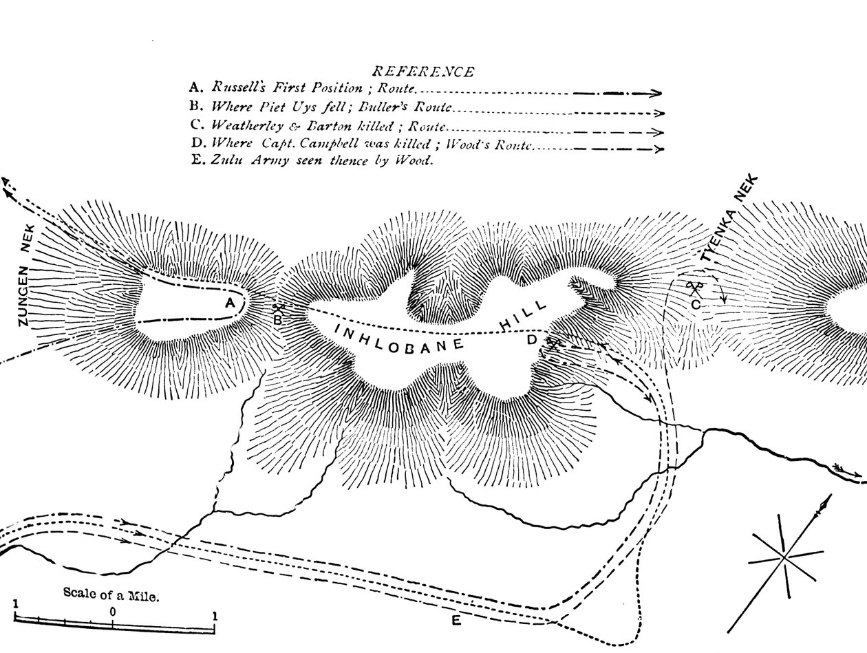 Plan de la bataille sur la montagne Inhlobane, 28 mars 1979, vers 1880 - Unbekannt