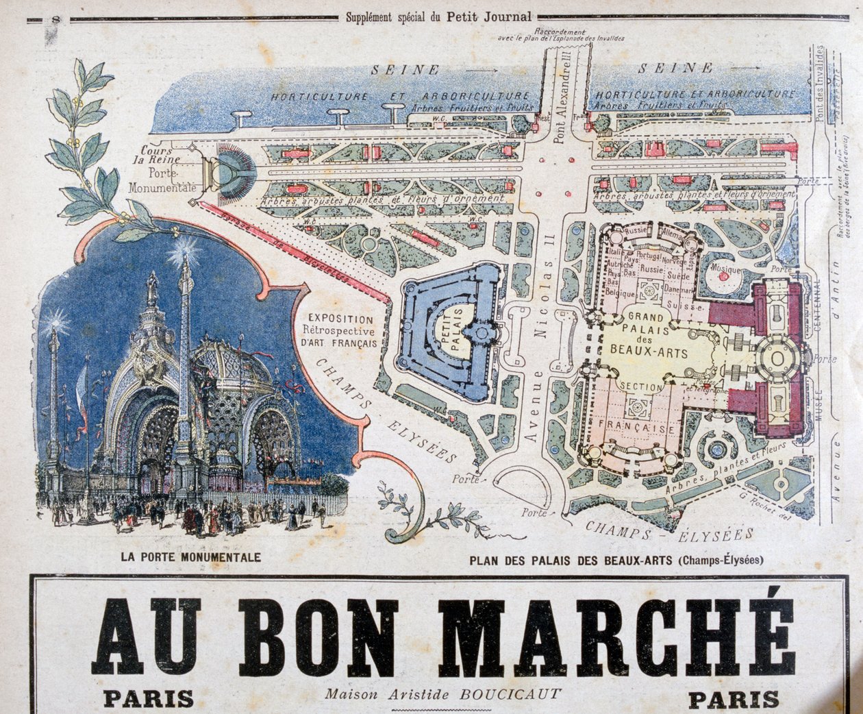 Plan de la Porte Monumentale et du Palais des Beaux-Arts, 1900 - Unbekannt