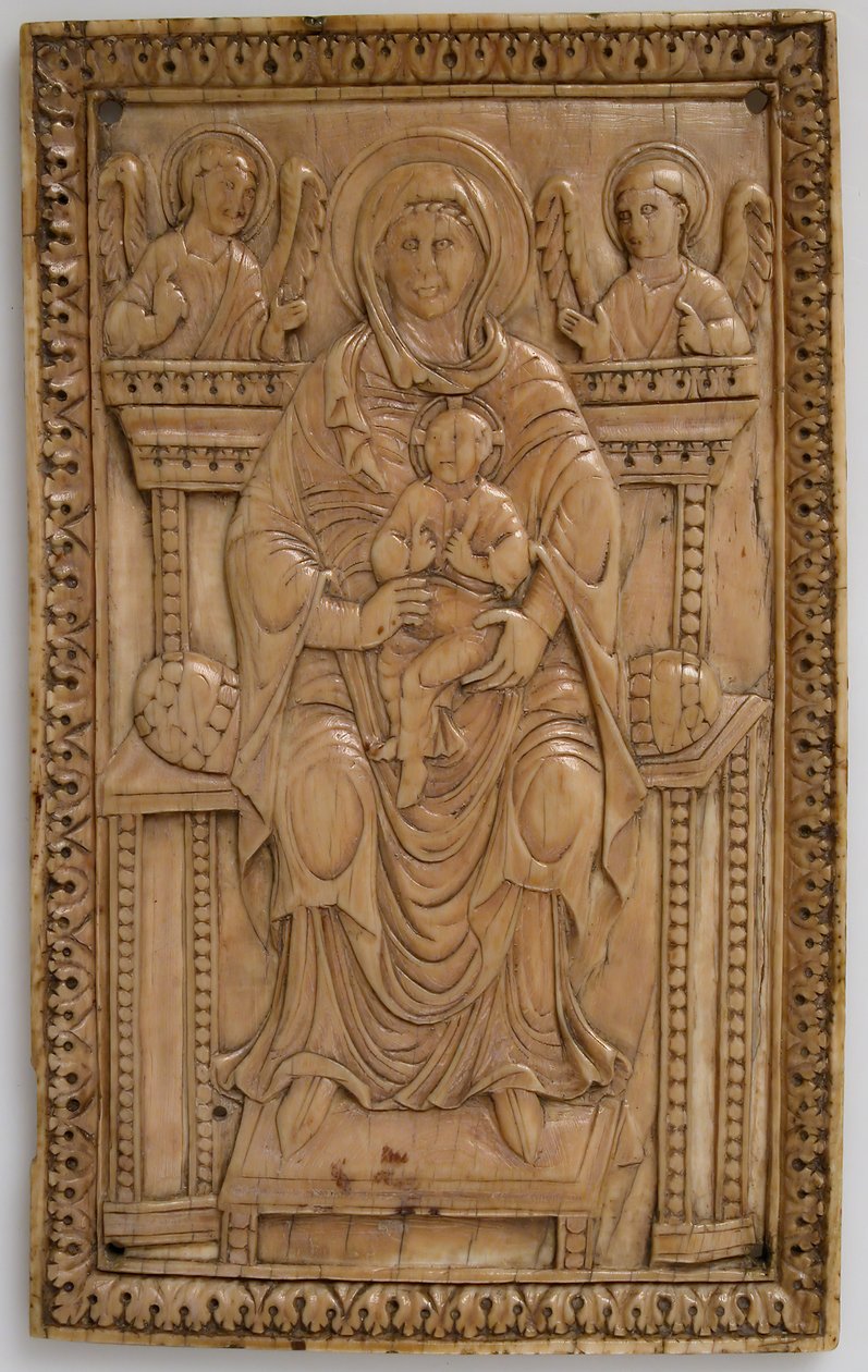 Plaque avec Vierge en majesté et l