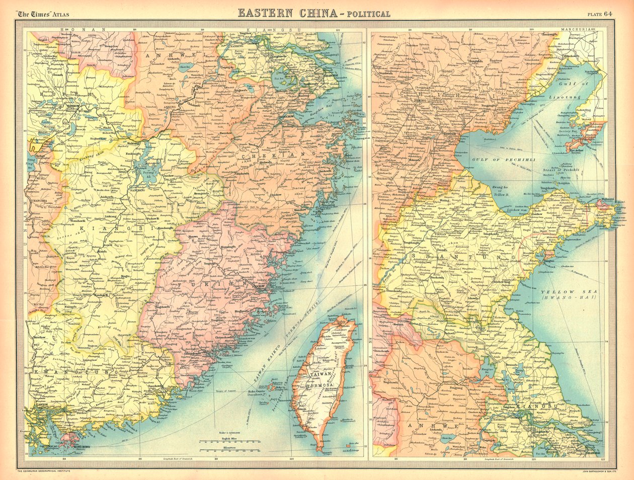 Carte politique de la Chine orientale - Unbekannt