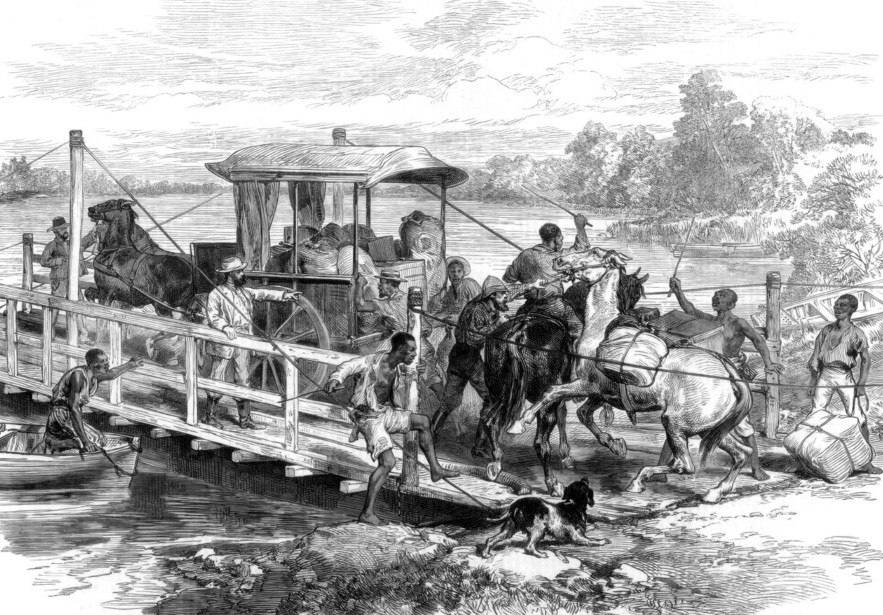 Ponton sur la rivière Vaal, Klipdrift, champs de diamants sud-africains - Unbekannt