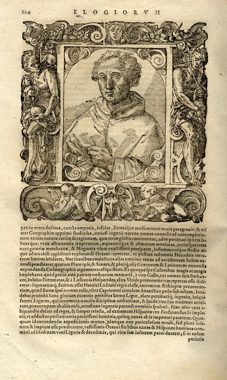 Portrait de Christophe Colomb. De Elogia virorum bellica virtute illustrium par Paolo Giovio - Unbekannt