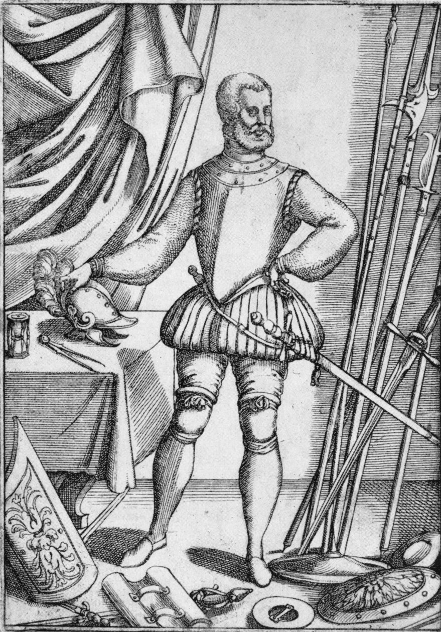 Portrait de Giacomo Di Grassi, montrant les armes dont il enseignait l