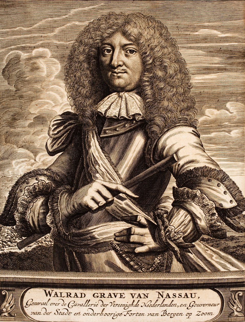 Portrait du prince Walrad de Nassau-Usingen 1635-1702 De : Schauplatz des Krieges, 1675 - Unbekannt