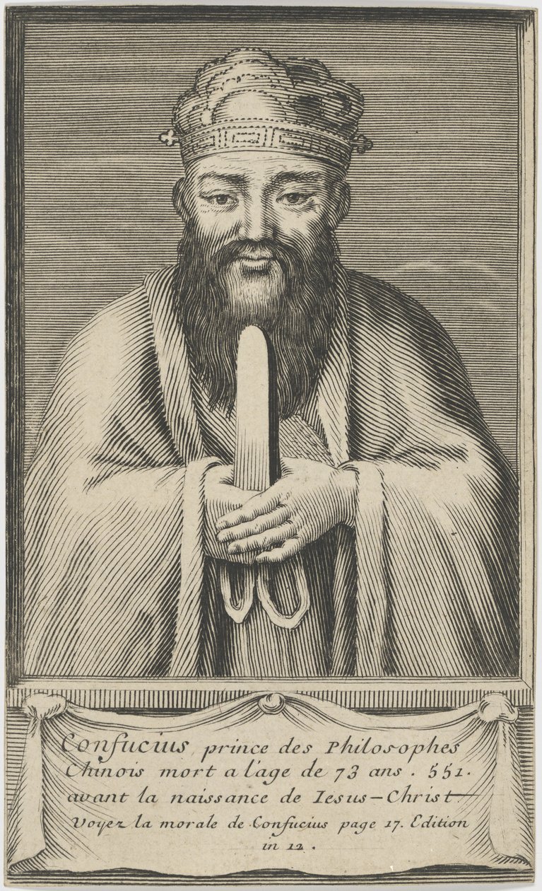 Portrait du penseur et philosophe social chinois Confucius, entre 1745 et 1755 - Unbekannt